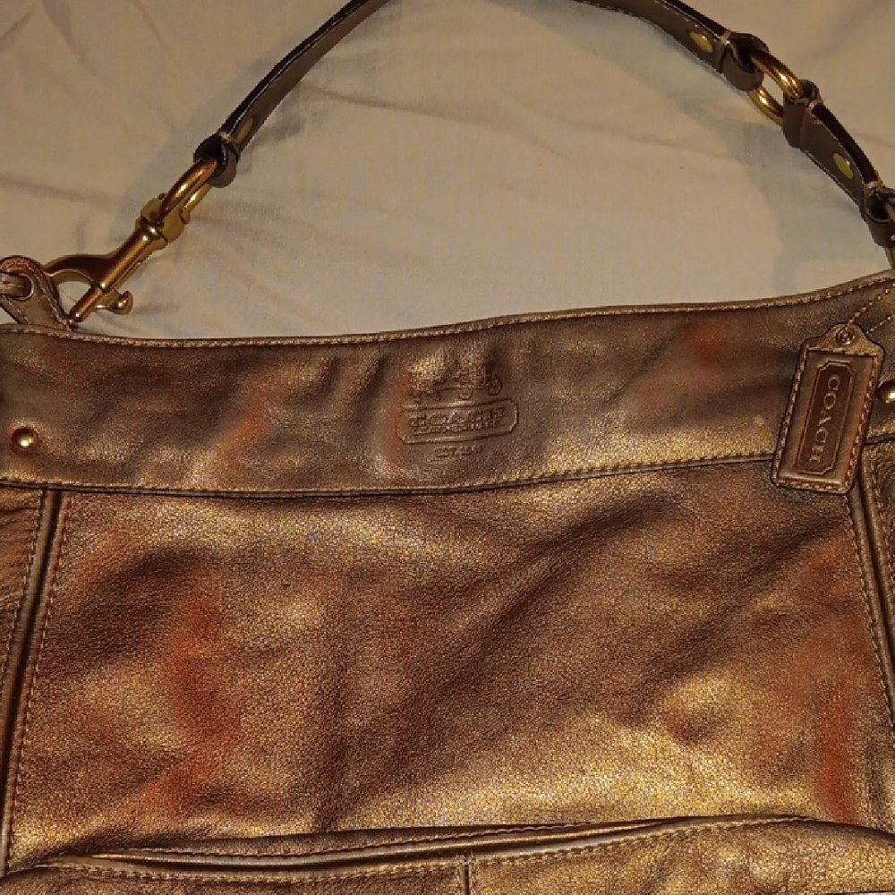 Coach Metallic Bronze Shoulder Bag